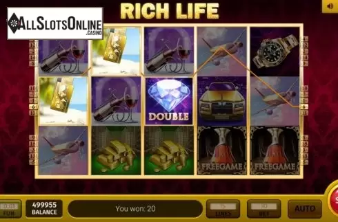 Win screen 3. Rich Life 3x3 from InBet Games