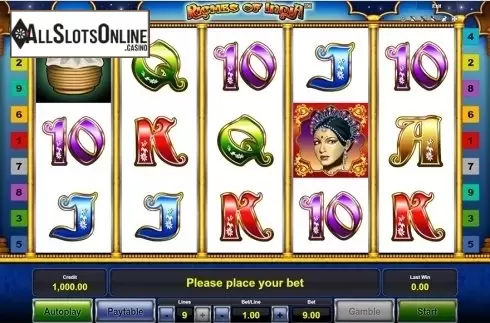 Reels screen. Riches of India from Novomatic