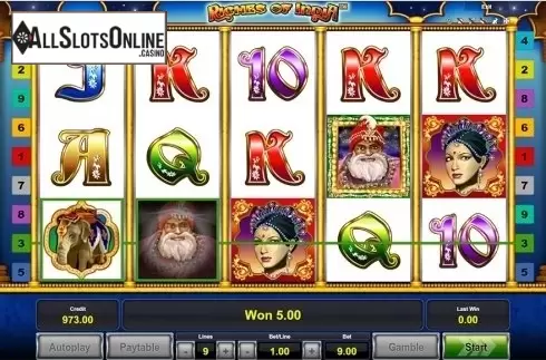 Win screen. Riches of India from Novomatic