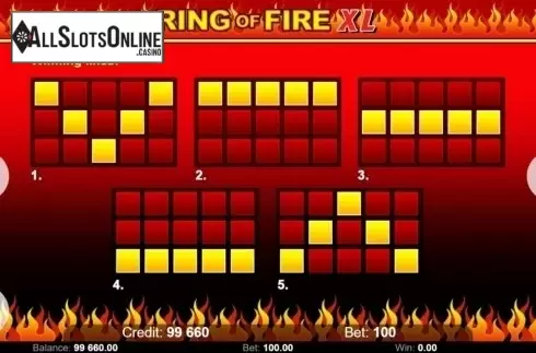 Paylines. Ring Of Fire XL from KAJOT