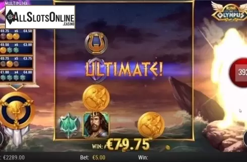 Win Screen . Rise Of Olympus from Play'n Go
