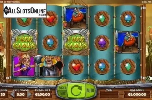 Reels screen. Rise Of The Vikings from Leander Games