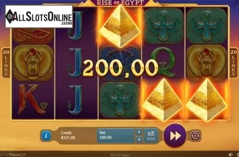 Scatter win screen. Rise of Egypt from Playson