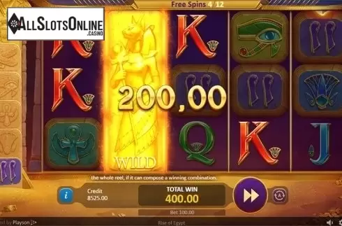 Free spins screen. Rise of Egypt from Playson
