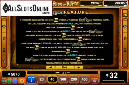 Features 3. Rise of Ra: Egypt Quest from EGT