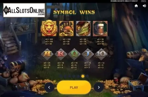 Paytable 2. Robin Hoods Wild Forest from Red Tiger