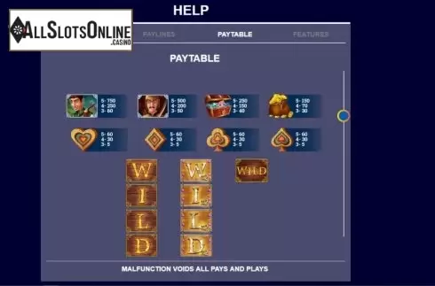 Paytable screen 1. Robin in the Woods (Arrows Edge) from Arrows Edge