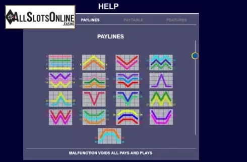 Paytable screen 2. Robin in the Woods (Arrows Edge) from Arrows Edge