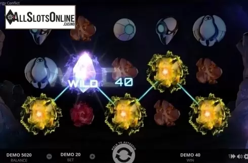 Wild win screen. Robots. Energy Conflict from Evoplay Entertainment