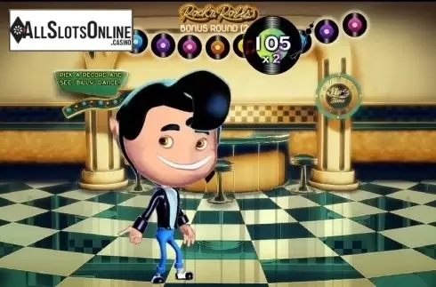 Bonus Game screen. Rock n Rolls from MultiSlot