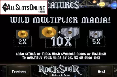Paytable 3. RockStar from Betsoft