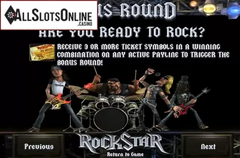 Paytable 4. RockStar from Betsoft