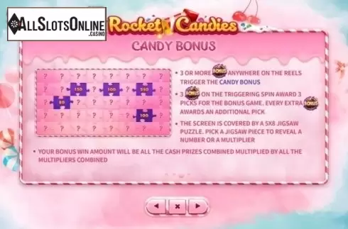 Paytable 3. Rocket Candies from Skywind Group