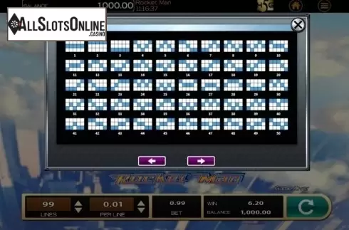 Paylines. Rocket Man (High 5 Games) from High 5 Games