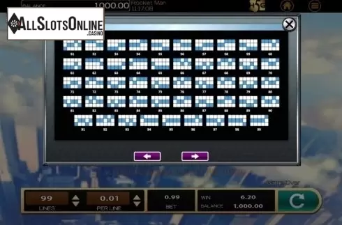 Paylines. Rocket Man (High 5 Games) from High 5 Games