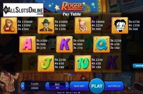 Paytable . Roger from X Play