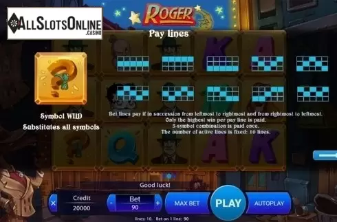 Paytable 2. Roger from X Play