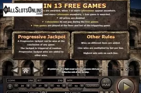 Paytable 3. Roman Empire (Habanero Systems) from Habanero