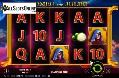 Game Workflow screen. Romeo and Juliet (Pragmatic Play) from Pragmatic Play