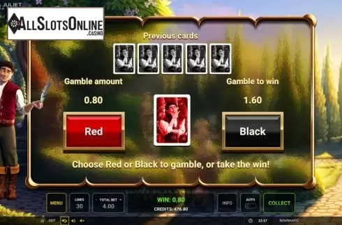 Gamble. Romeo and Juliet – Sealed with a Kiss from Greentube