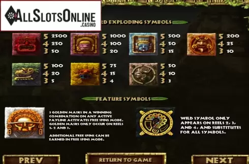 Paytable 2. Rooks Revenge from Betsoft