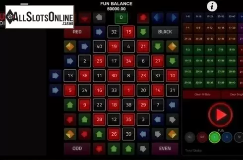 Game Screen. Roulette Diamond (1X2gaming) from 1X2gaming