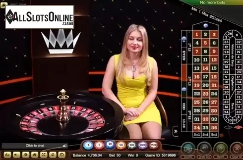 Game Screen. Roulette Live Casino (Ezugi) from Ezugi