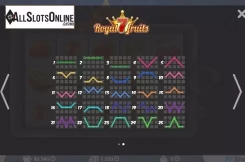 Screen3. Royal 7 Fruits from MrSlotty