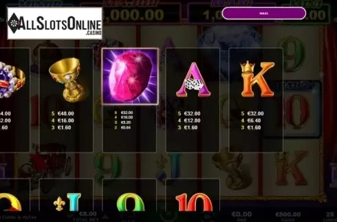 Paytable 4. Royal Diamonds from Ainsworth