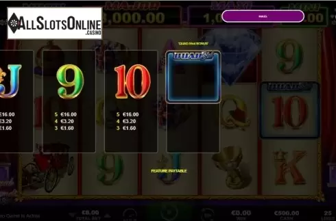 Paytable 3. Royal Diamonds from Ainsworth