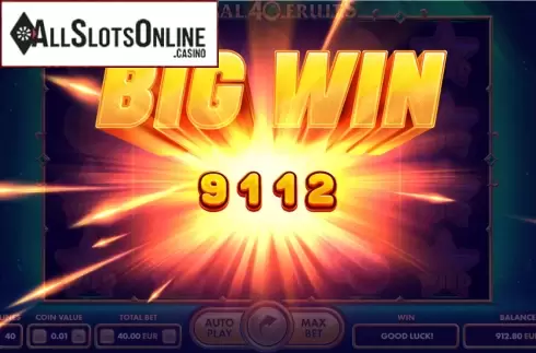 Win Screen 2. Royal Fruits 40 from NetGame