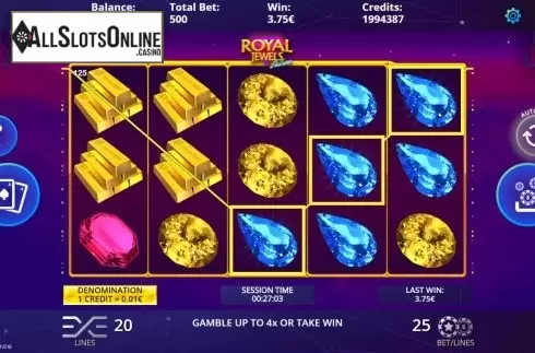 Win screen. Royal Jewels Deluxe from DLV