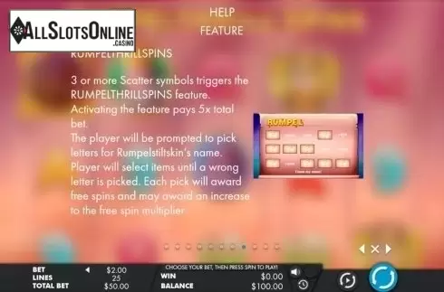 Paytable 8. Rumpel Thrill Spins from Genesis
