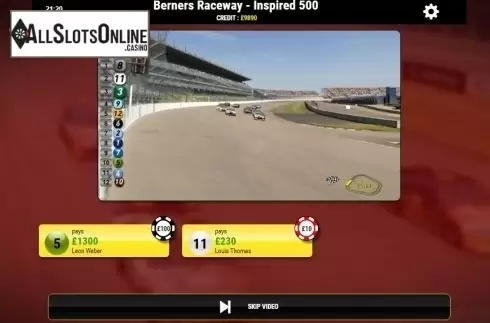 Reel screen. Rush Cars Go! from Inspired Gaming