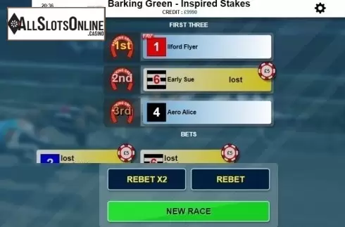 Reel screen. Rush Dogs Go! from Inspired Gaming