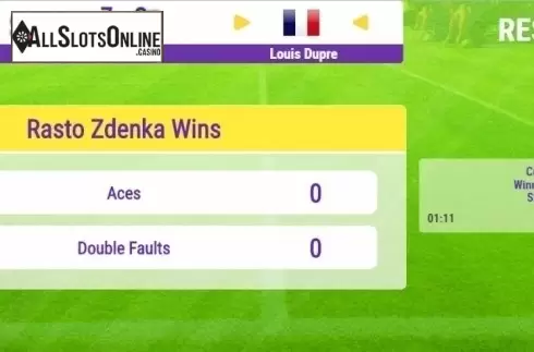 Win screen. Rush Tennis Go! from Inspired Gaming
