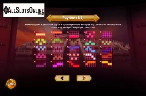 Paytable . Ruyi's Royal Love in the Palace from Triple Profits Games