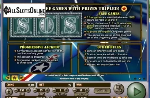 Paytable 2. S.O.S! from Habanero
