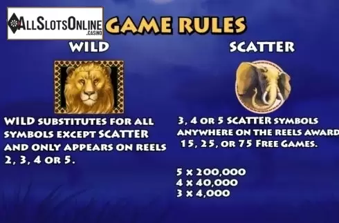 Paytable 3. Safari (KA Gaming) from KA Gaming