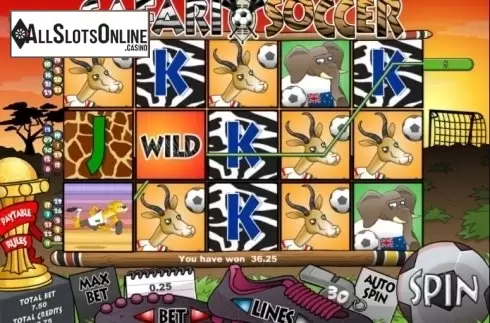 Win Screen . Safari Soccer from Bwin.Party