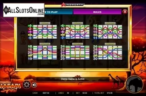 Paytable 4. Safari Spirit from Ainsworth