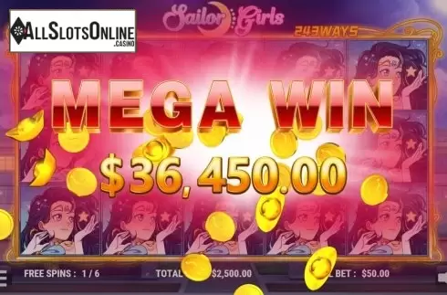 Mega Win. Sailor Girls from Slot Factory