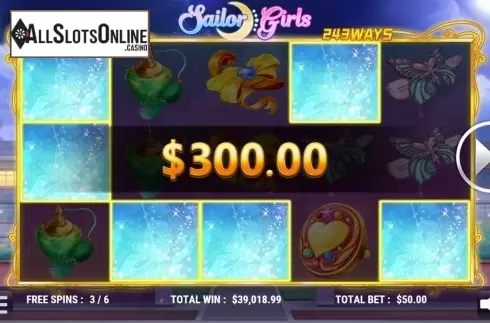 Win Screen. Sailor Girls from Slot Factory