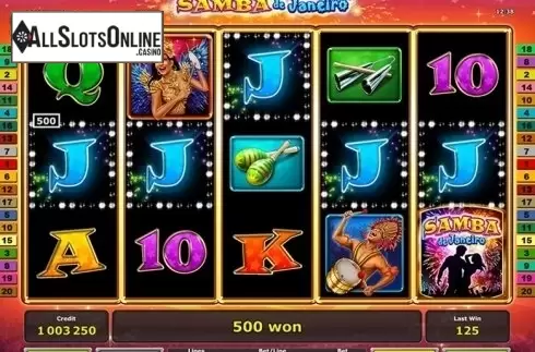 Win screen. Samba de Janeiro from Greentube
