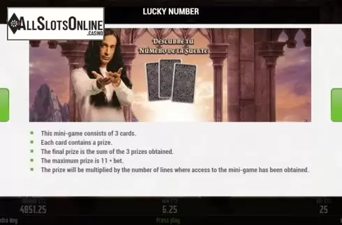 Mini-Game Lucky Number screen. Sandro Rey from MGA