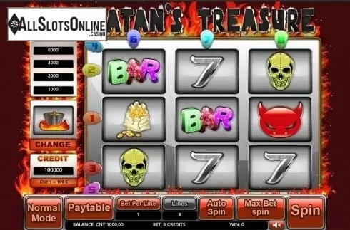 Reels screen. Satan's Treasure from Aiwin Games
