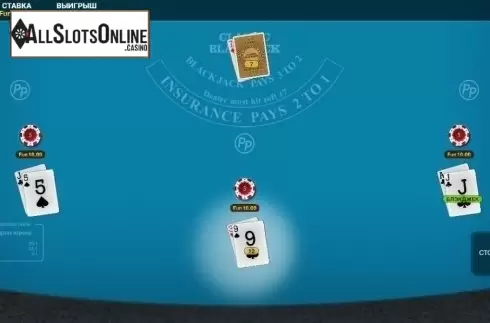 Reel screen. Satoshi Blackjack Perfect Pairs from OneTouch