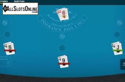 Reel screen. Satoshi Blackjack Perfect Pairs from OneTouch