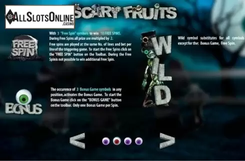 Paytable 2. Scary Fruits HD from World Match