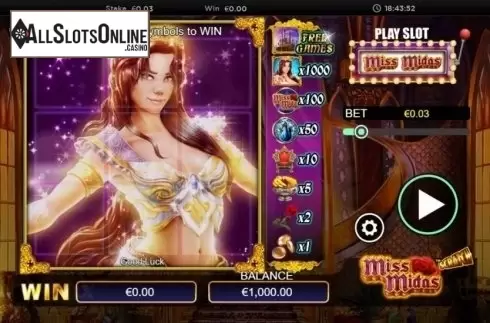 Game Screen 1. Scratch Miss Midas from NextGen